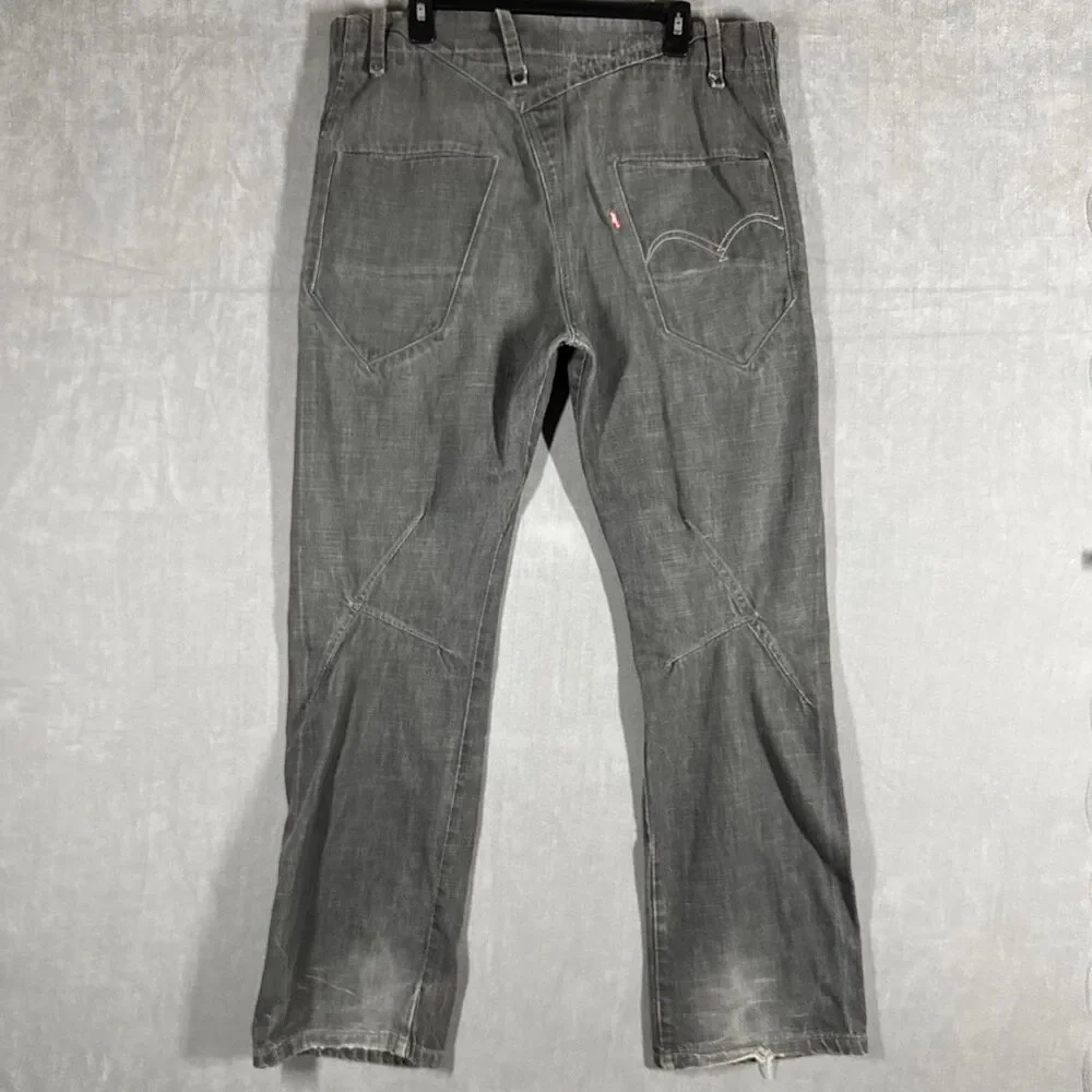 Levi’s – Rare Hybrid Tech Style, Limited Edition Grey Denim Jeans 36x34 *UNIQUE*